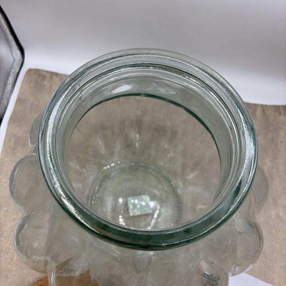 Pier 1 Green Glass Pumpkin Shaped Pasta Jar w/ Lid 11" Made in Italy NICE Large - Picture 4 of 10